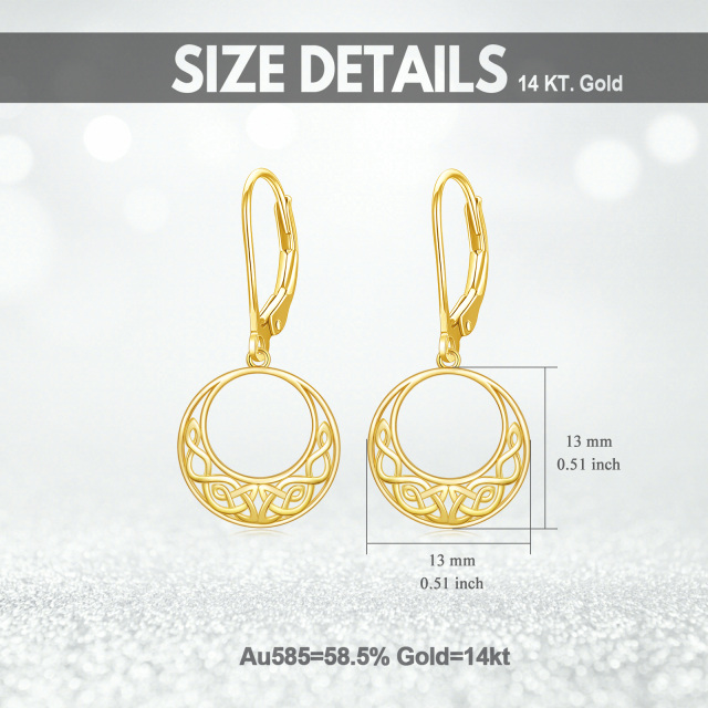 14K Gold Celtic Knot Drop Earrings-6