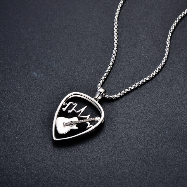 Collier en argent sterling avec pendentif Abalone Shellfish Guitar & Musical Note (guitare et notes de musique)-4