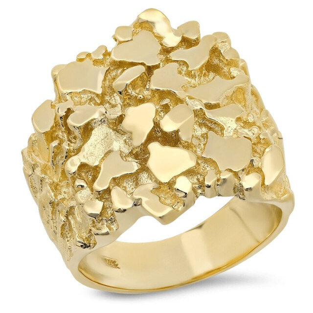 18K Yellow Gold Plated Ring for Men-0