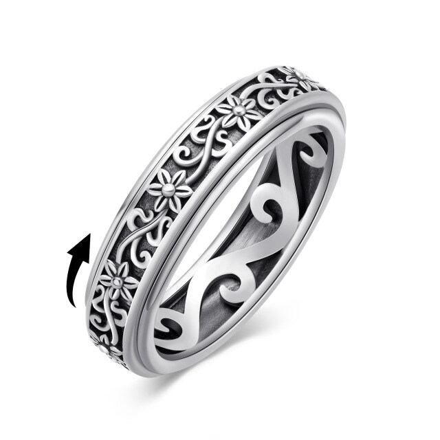 Bague tournante Daisy Ivy en argent sterling-1