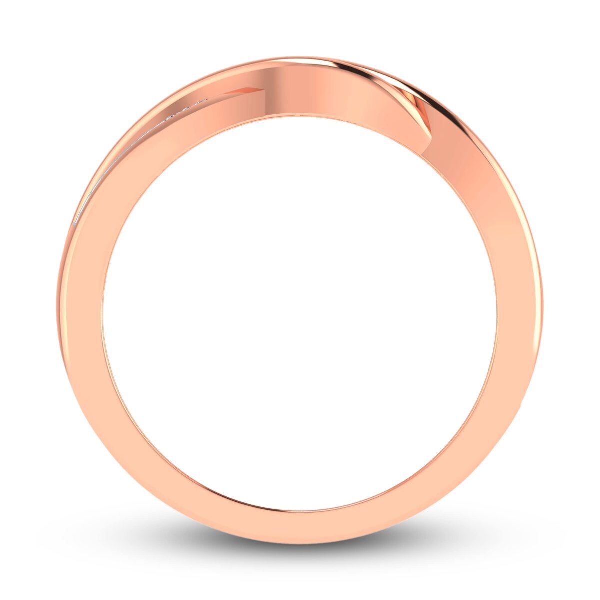 14K Rose Gold Circular Shaped Moissanite Personalized Engraving Wedding Ring-4