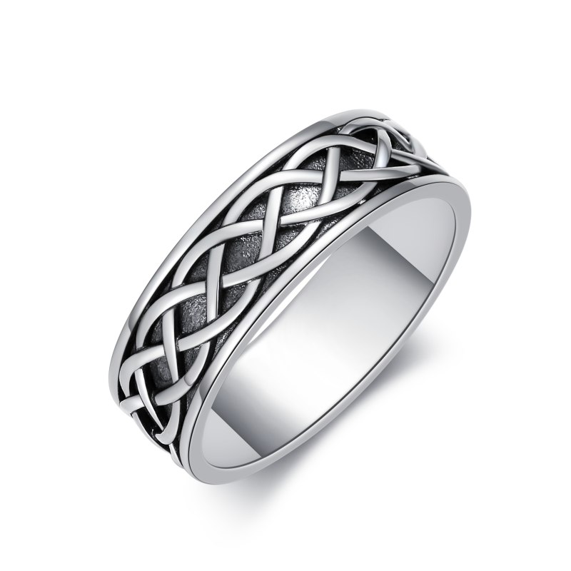 Sterling Silver Celtic Knot Signet Ring for Men