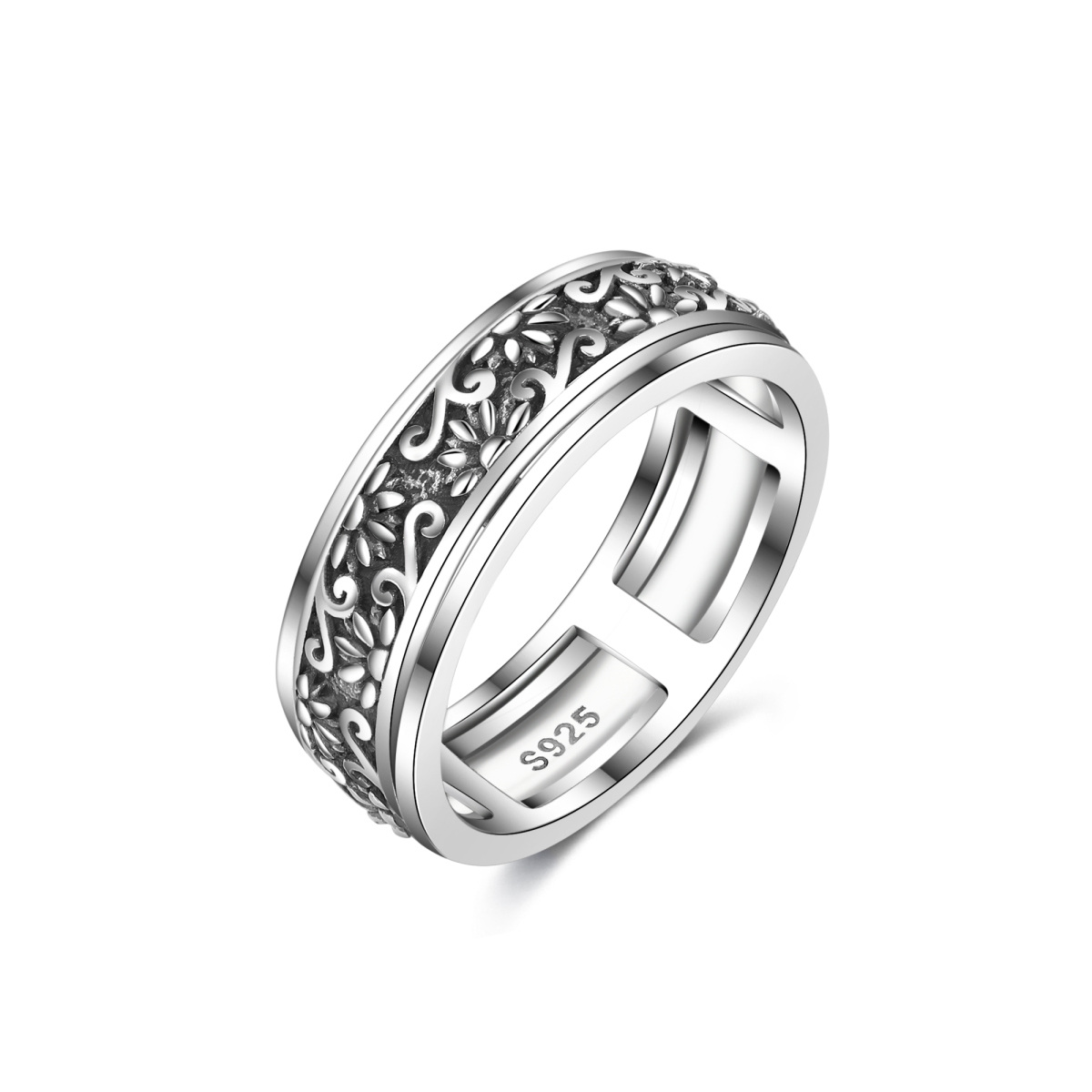 Bague tournesol en argent sterling-1