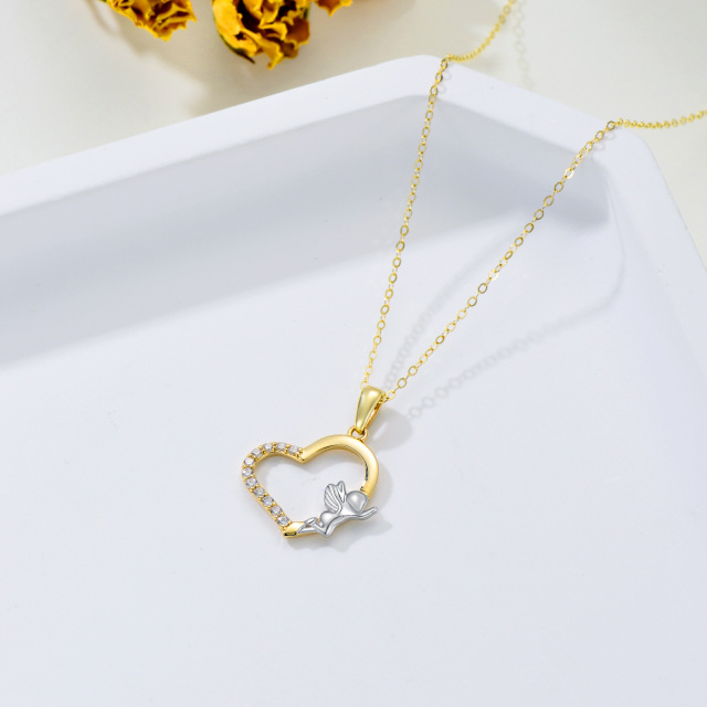14K Gold Couple Pendant Necklace-4