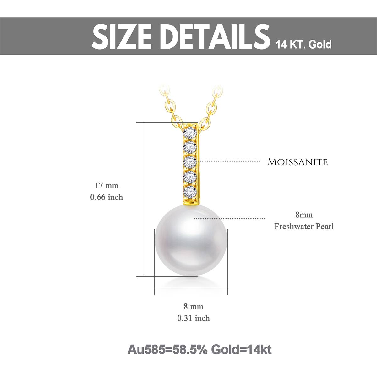 14K Gold Diamond & Pearl Pendant Necklace-5