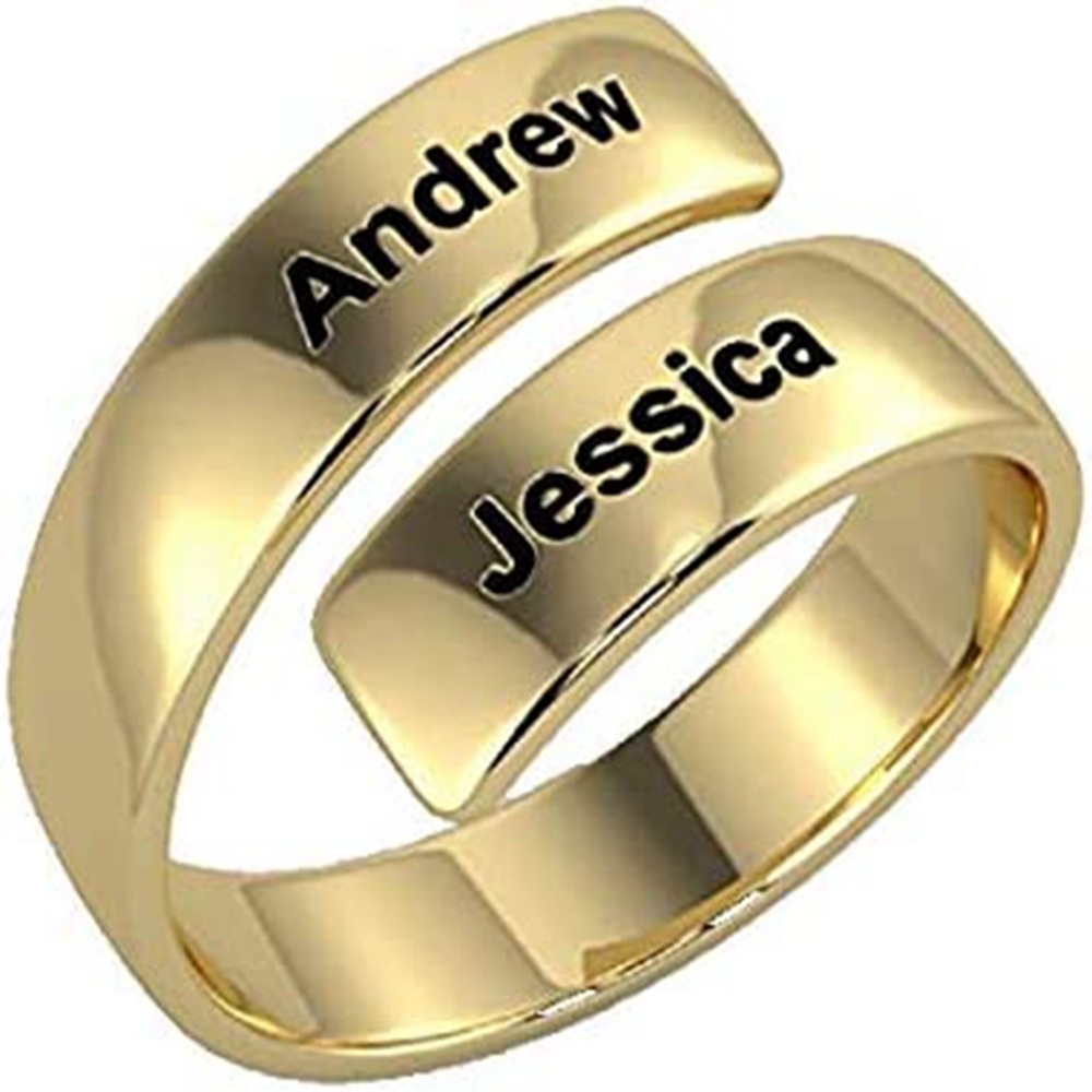 14K Gold Personalized Engraving Ring-1