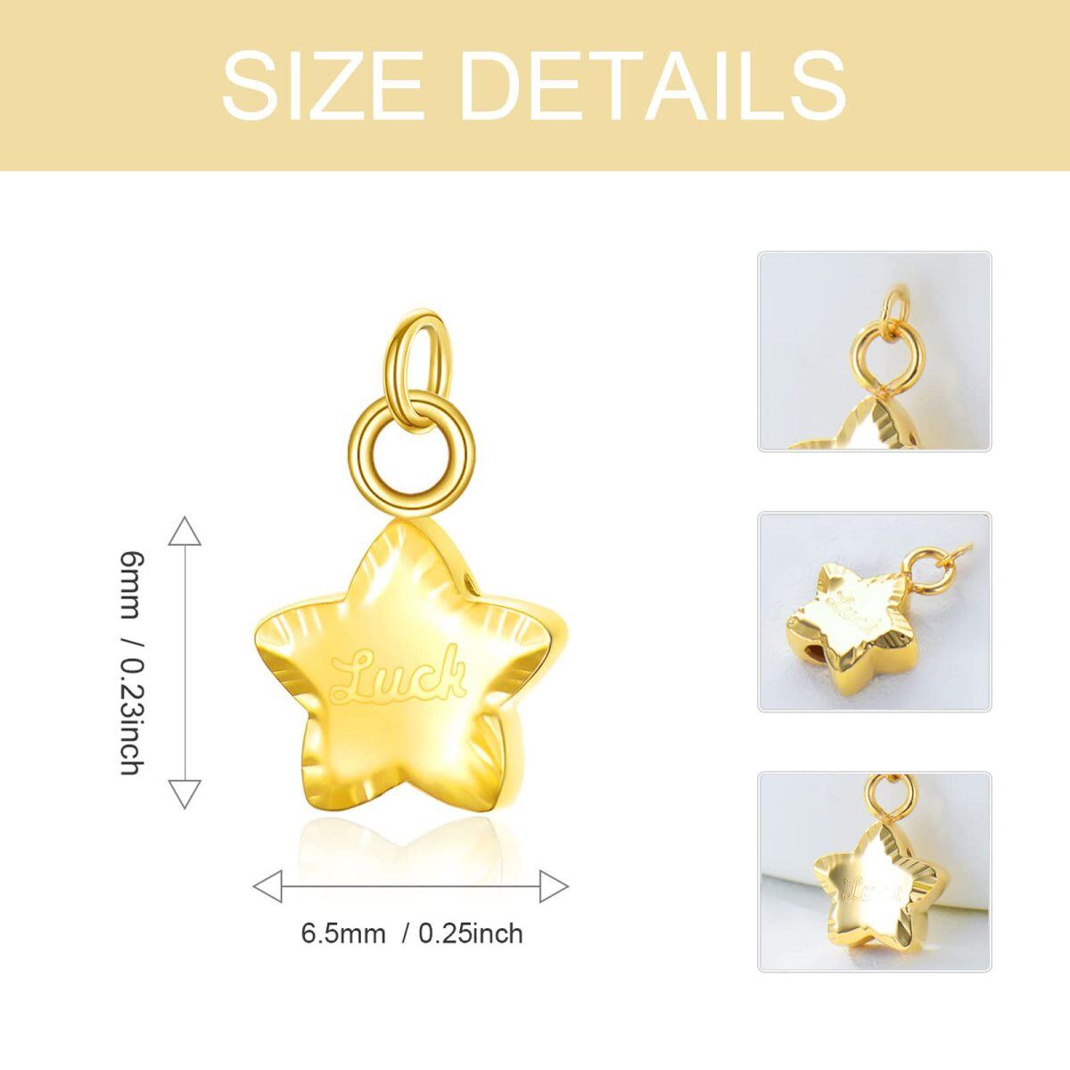 18K Gold Stern-Anhänger Charms-6