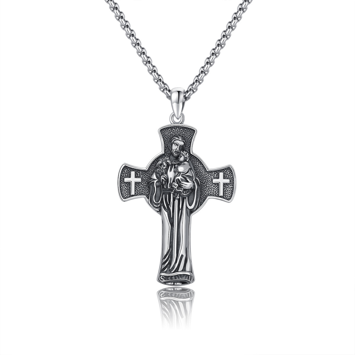 Sterling Silver Cross Pendant Necklace-1