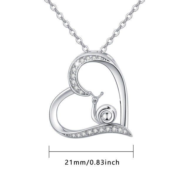 Collier en argent sterling et plaqué or rose avec chaîne à câble en forme de coeur en zirc-2