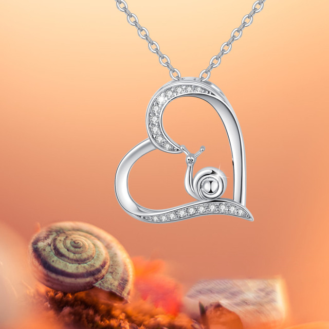 Sterling Silber mit Rose vergoldet Runde Zirkon Herz Kabel Kette Halskette-5