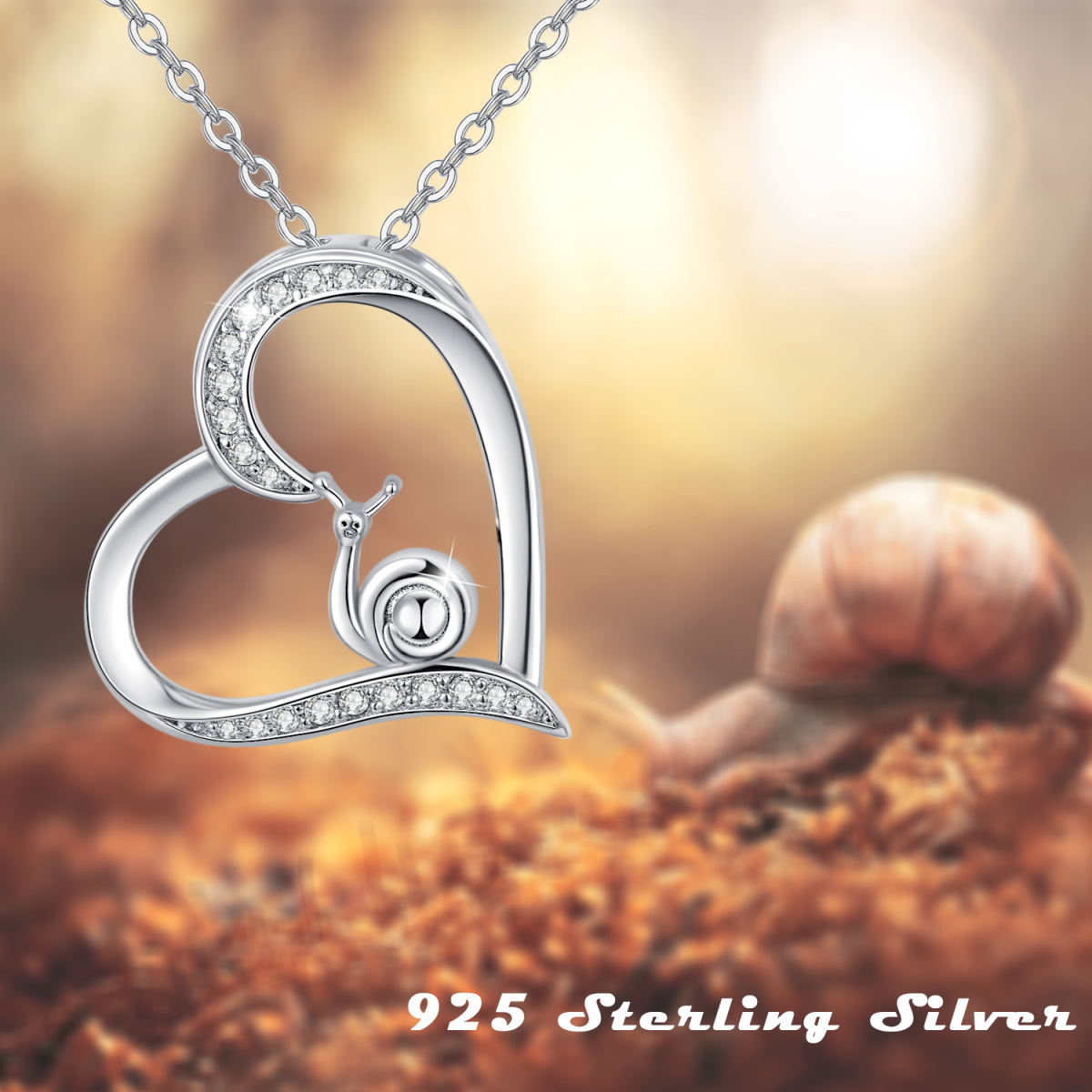 Sterling Silber mit Rose vergoldet Runde Zirkon Herz Kabel Kette Halskette-7