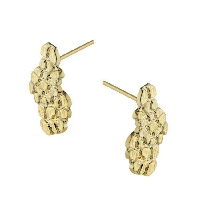 10K Gold Mountains Stud Earrings-2