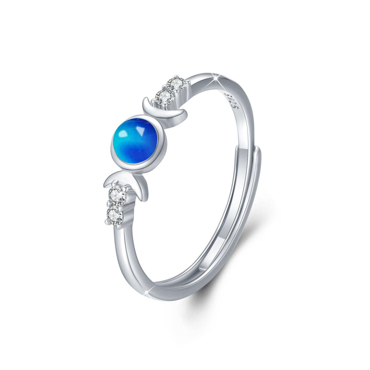 Sterling Silber Kristall Mond Ring-1