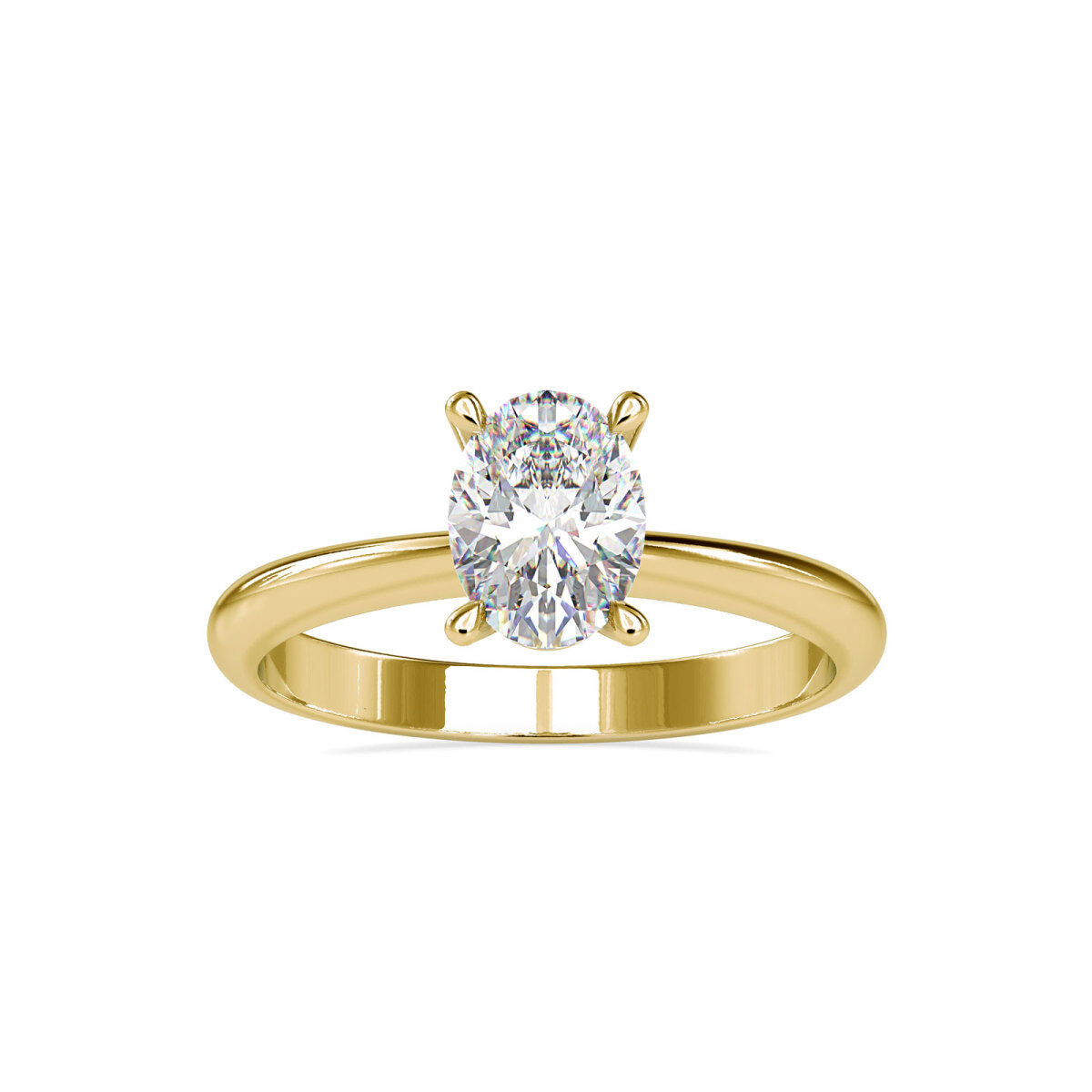 Bague de fiançailles en or 10K en forme d'ovale Moissanite-1