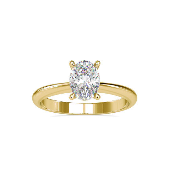 10K Gold Oval Moissanite Oval Shaped Engagement Ring