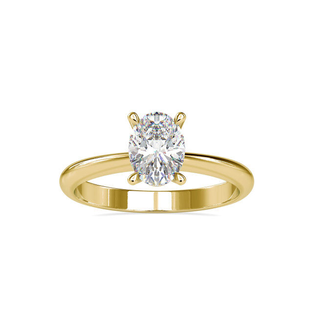 Bague de fiançailles en or 10K en forme d'ovale Moissanite-0