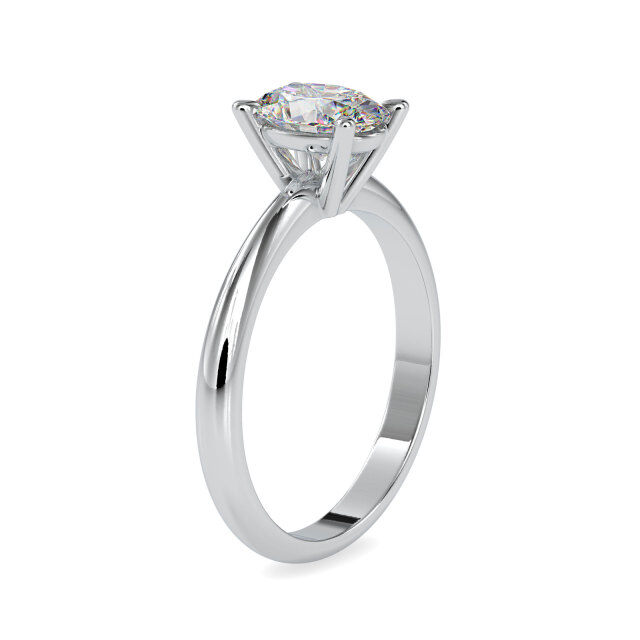 Personalized 1ct 10K White Gold Solitaire Oval Cut Moissanite Engagement Ring For Women-3