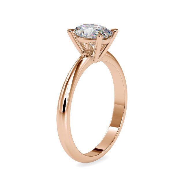 Bague de fiançailles personnalisée pour femmes, en or 10K, solitaire, coupe ovale, Moissanite-2