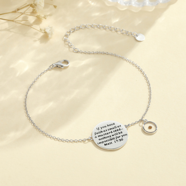 Sterling Silver Mustard Seeds Pendant Bracelet-3