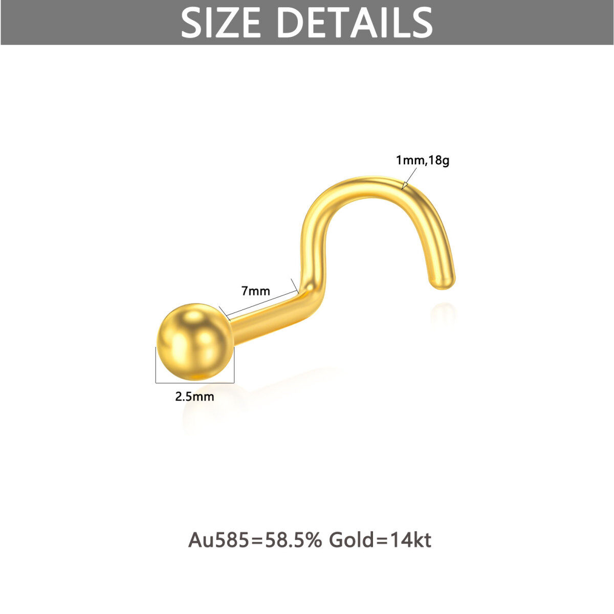 Anneau de nez en or 14K-5