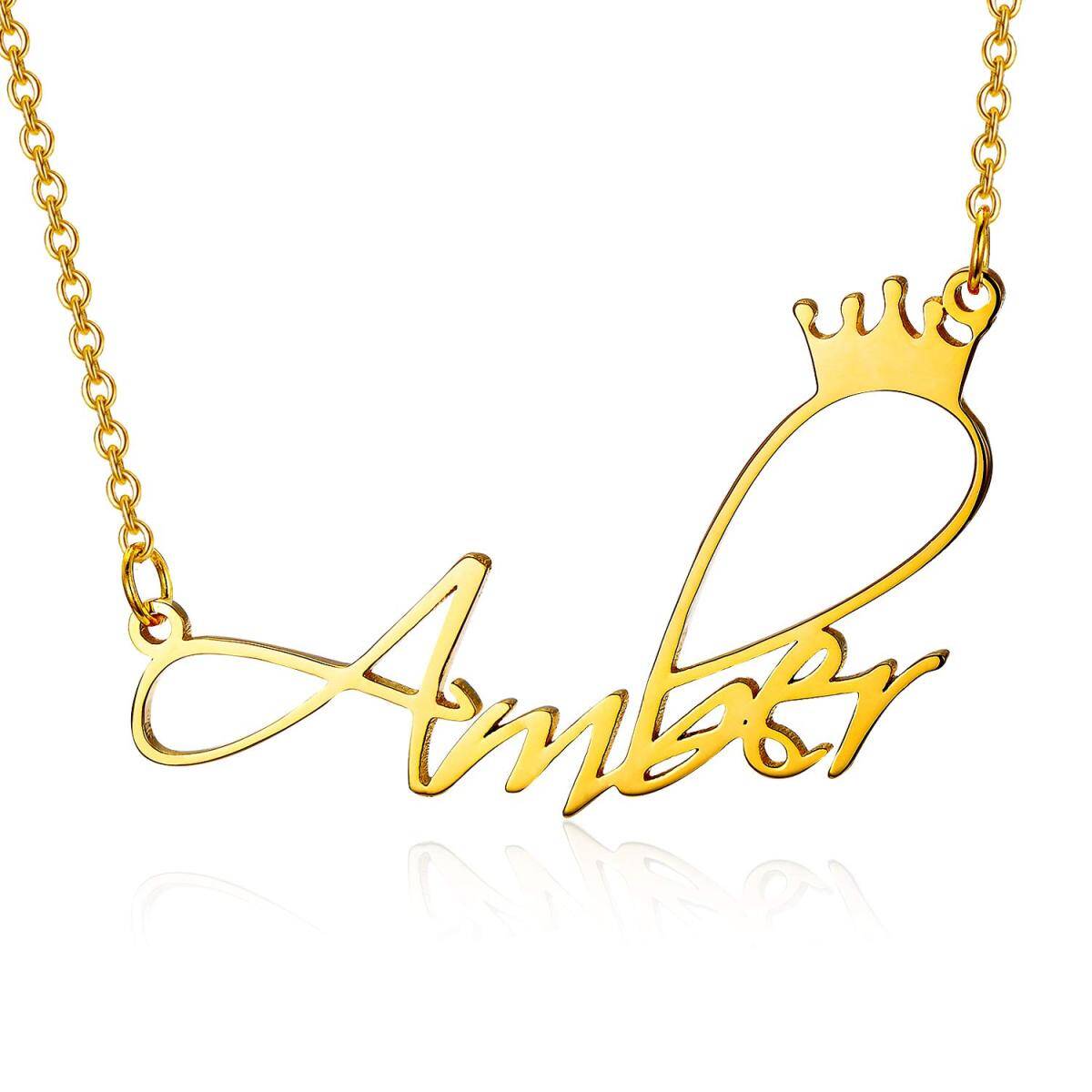 14K Gold Classic Name Pendant Necklace-1