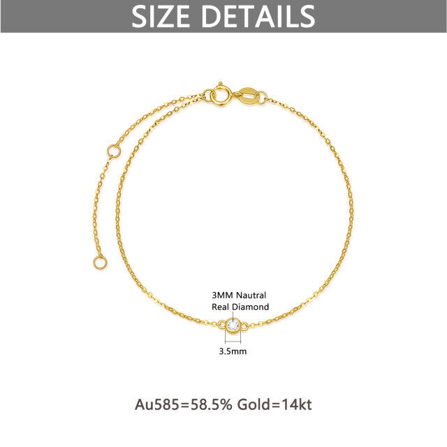 14K Gold Diamond Pendant Bracelet-5