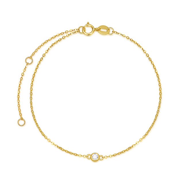 14K Gold Diamond Pendant Bracelet-1