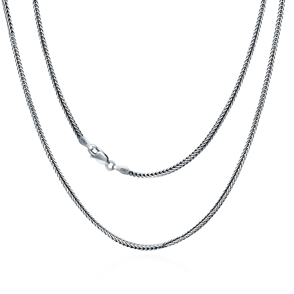 Sterling Silver Herringbone Chain Necklace in 16 Inches-1