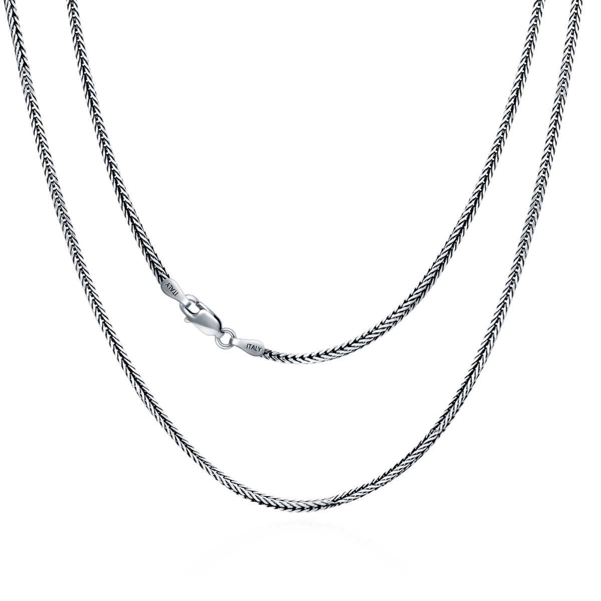 Collier en argent sterling avec chaîne à chevrons en 16 pouces-1