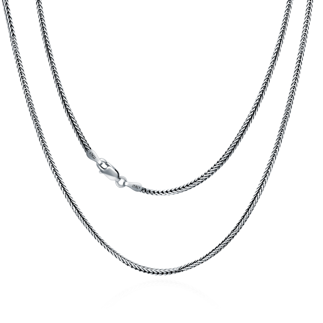 Sterling Silver Herringbone Chain Necklace in 16 Inches-0