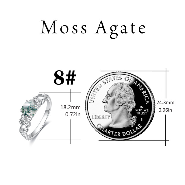 Anillo de compromiso de plata de ley Moss Agate Ivy Leaves Ring-2