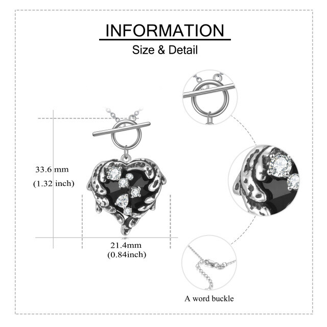 Colar de prata esterlina com asa de anjo em forma de coração e pingente de cristal de cora-2