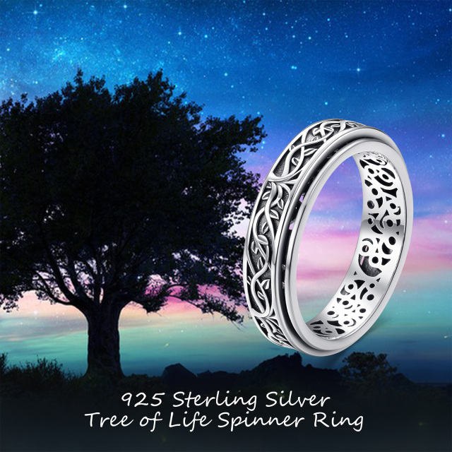 Sterling Silber Efeu Spinner Ring -2