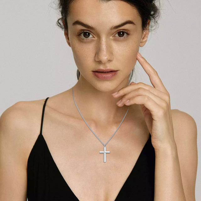 Sterling Silver Cross Pendant Necklace-2
