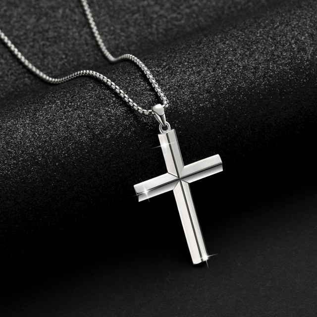 Sterling Silver Cross Pendant Necklace-4