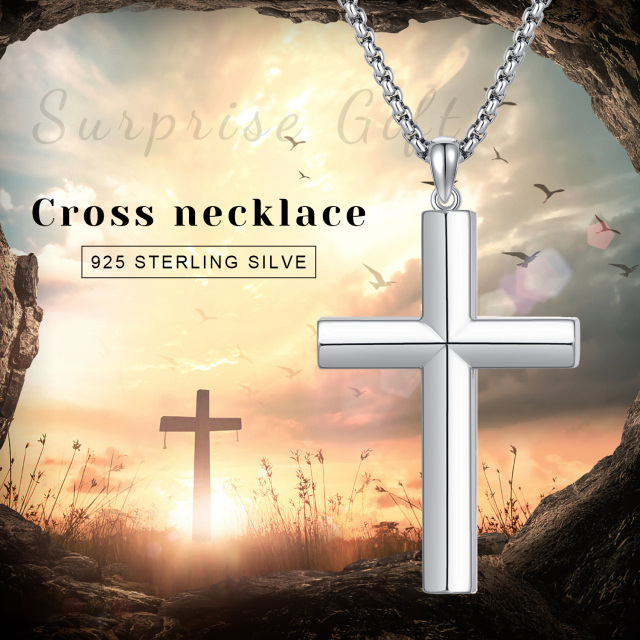 Sterling Silver Cross Pendant Necklace-6