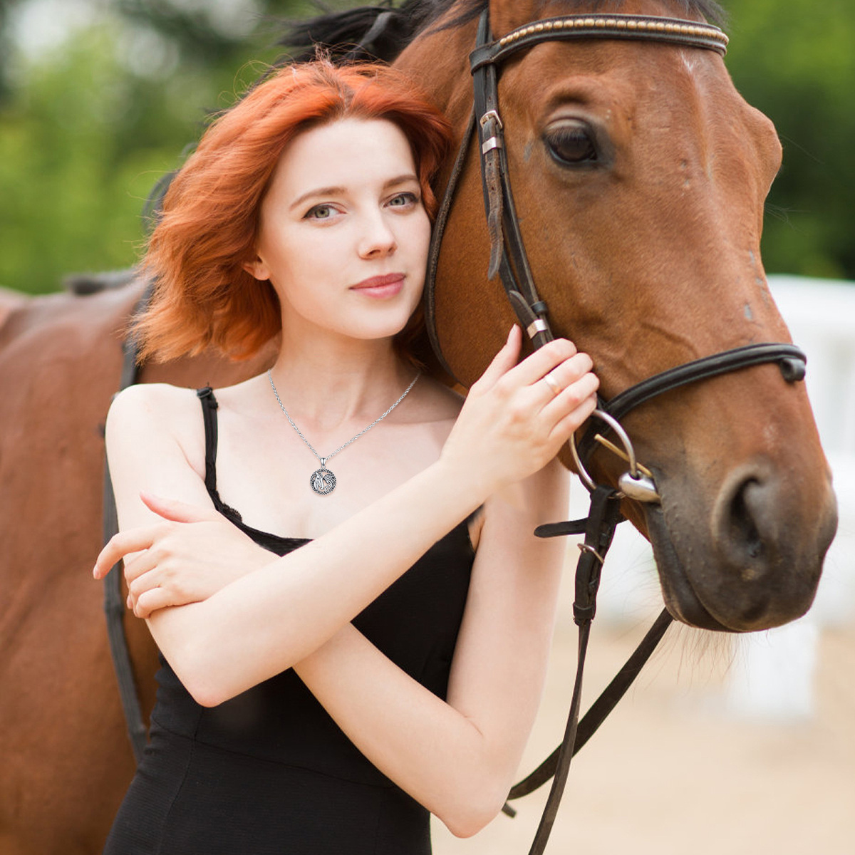 Collier en argent sterling avec pendentif cheval et nœud celtique-6