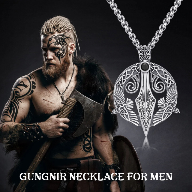 Sterling Silver Eagle & Celtic Knot Pendant Necklace-4