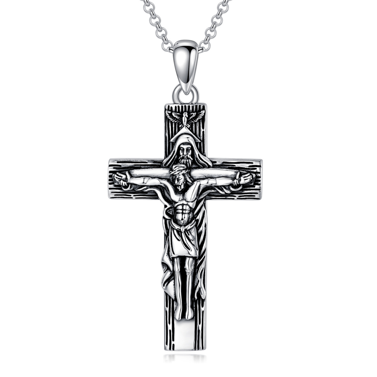 Sterling Silver Cross Pendant Necklace-1