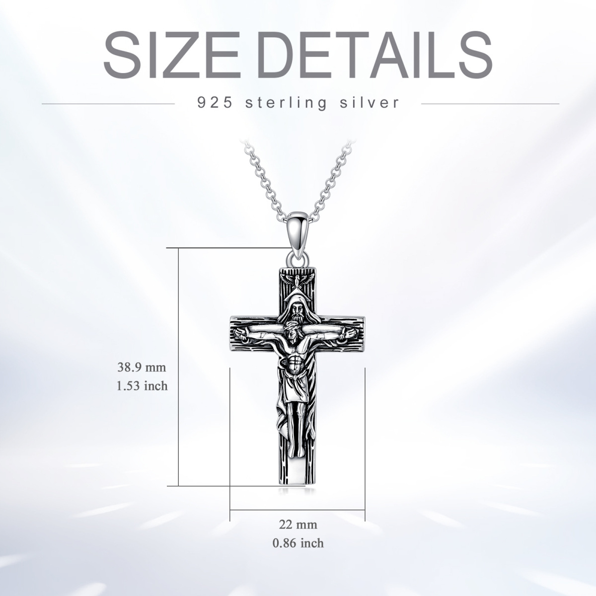 Sterling Silver Cross Pendant Necklace-6