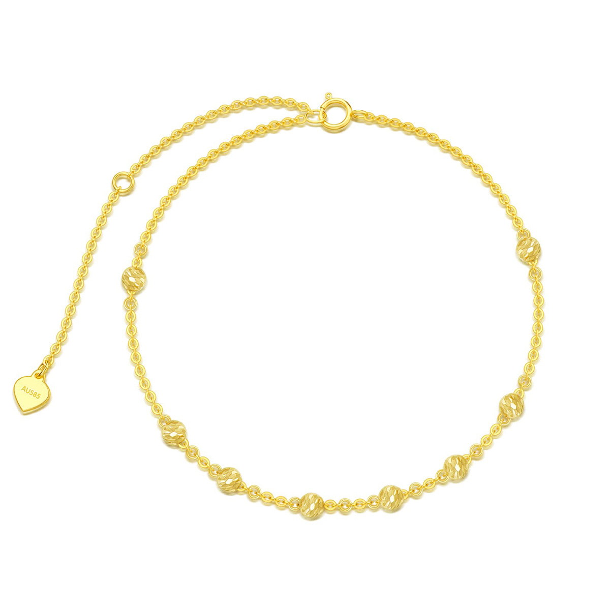 Bracelet de perles en métal doré 14K-1
