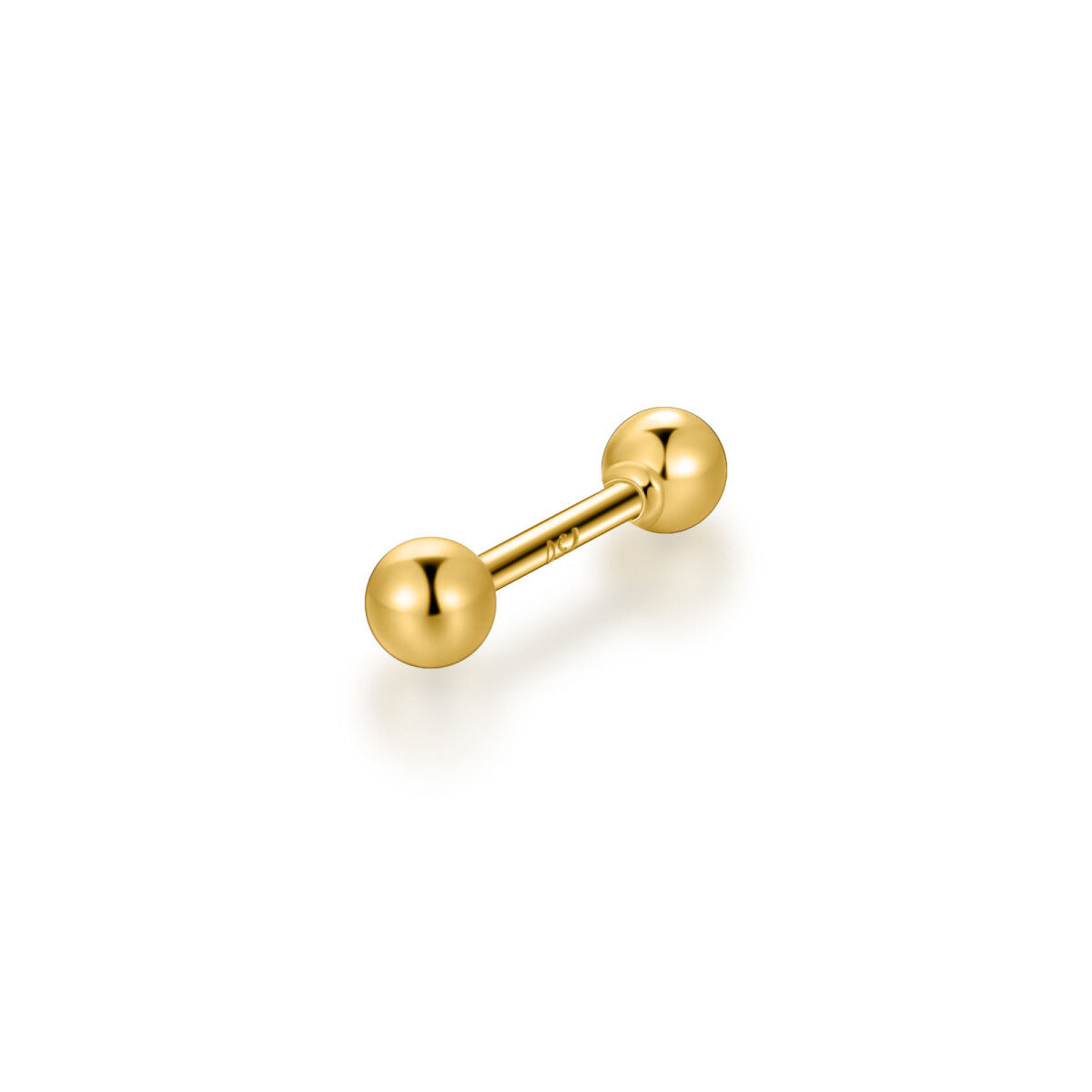Solid 14K Gold Tongue Barbell Ring for Women Birthday Gifts Jewelry-1