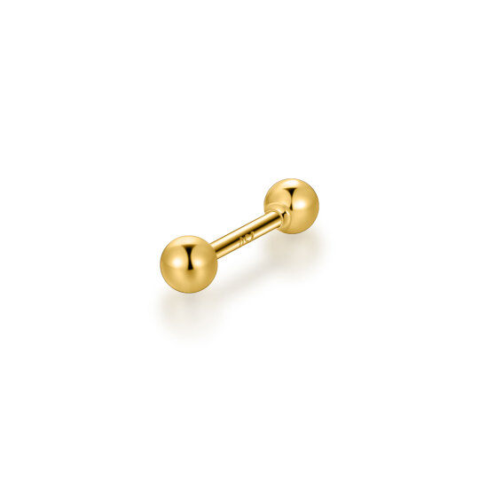 Solid 14K Gold Tongue Barbell Ring for Women Birthday Gifts Jewelry