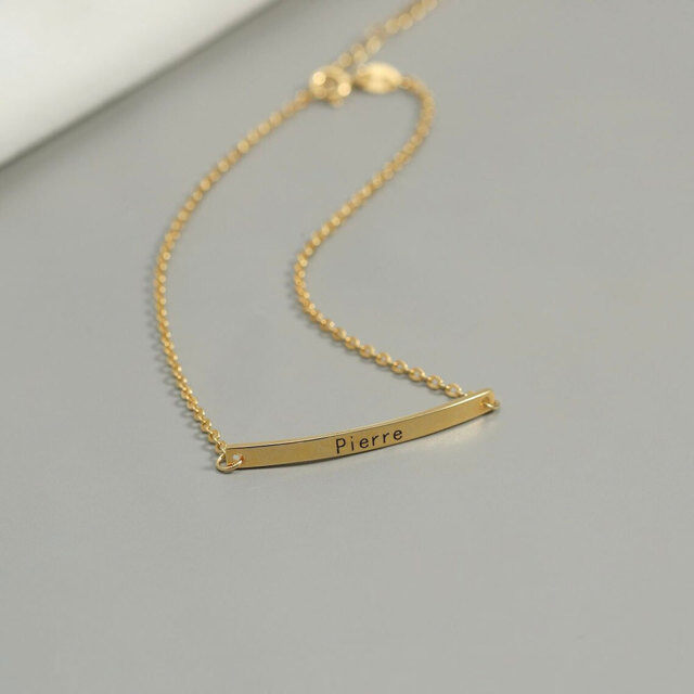 10K Gold Personalized Classic Name Identification Bracelet-2