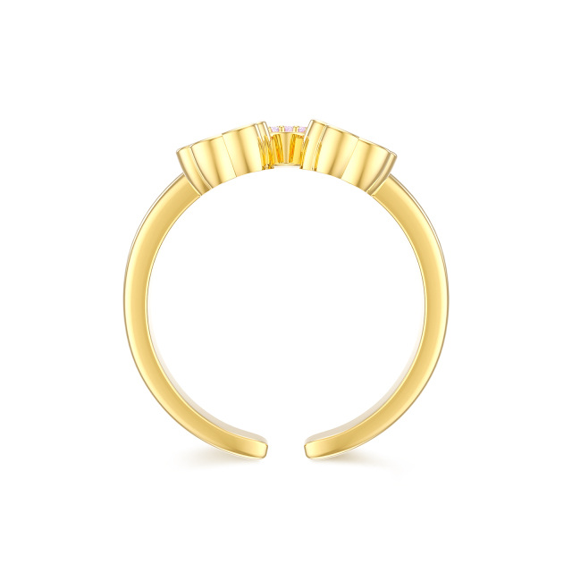 10K Gold Cubic Zirconia Rainbow Open Ring-4