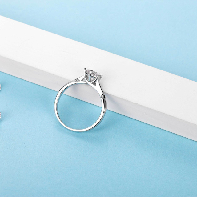 10K White Gold Round Diamond Personalized Classic Name & Couple Wedding Ring-6