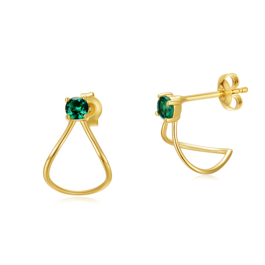 Boucles d'oreilles en or 14K à zircon cubique