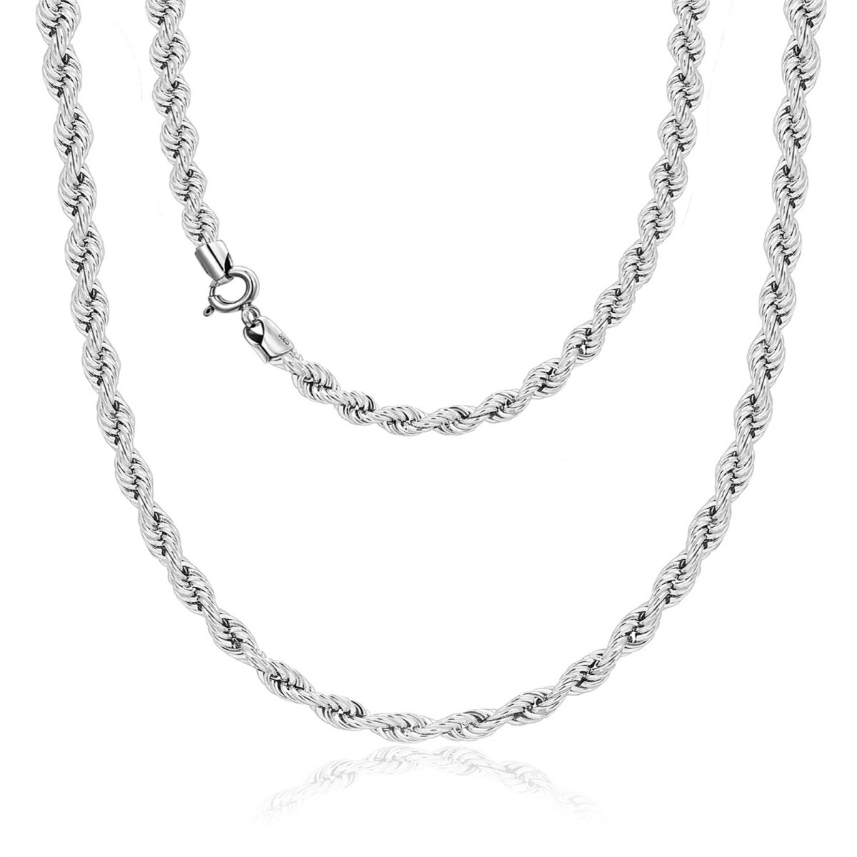 Sterling Silver Rope Chain Necklace-1