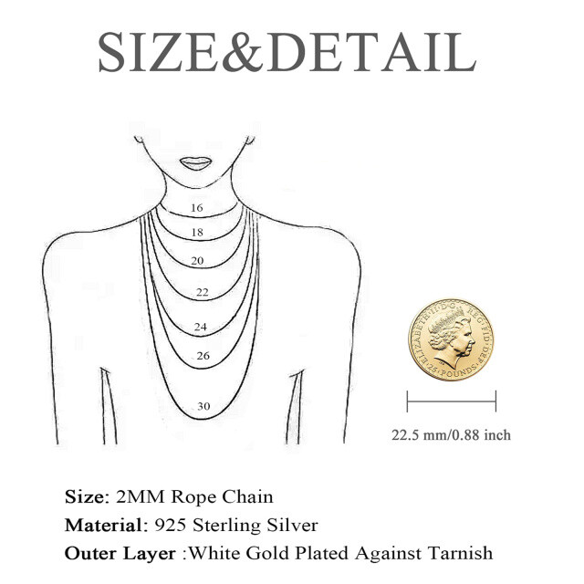 Sterling Silver Rope Chain Necklace-2