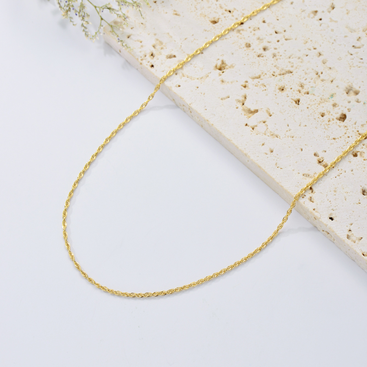 14K Gold Rope Chain Necklace-3